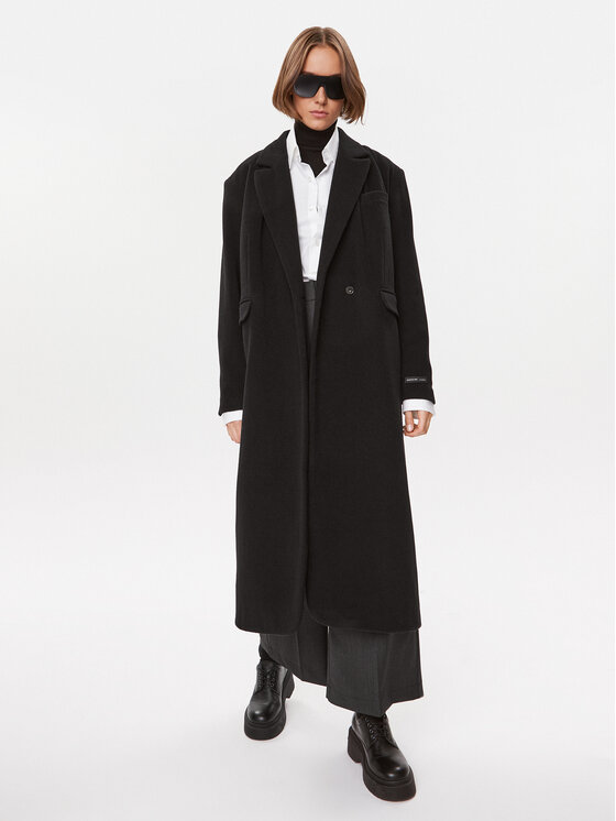 Herskind Herskind Vilnonis paltas Wanda 4908816 Juoda Oversize