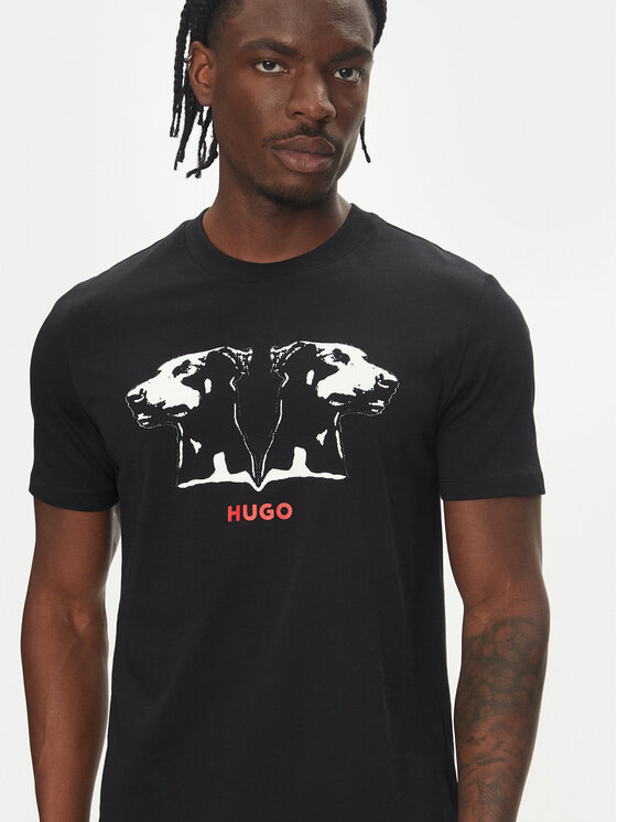 HUGO HUGO Тишърт Dobero 50542734 Черен Regular Fit