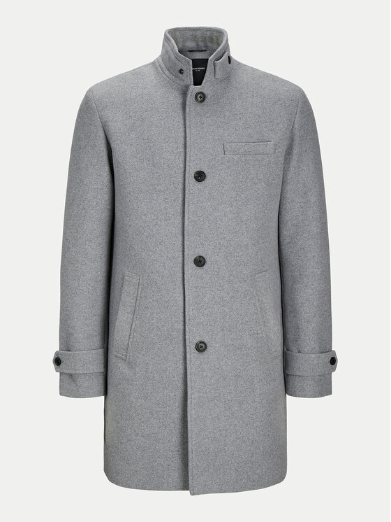 Jack&Jones Jack&Jones Vilnonis paltas Melton 12258672 Pilka Regular Fit