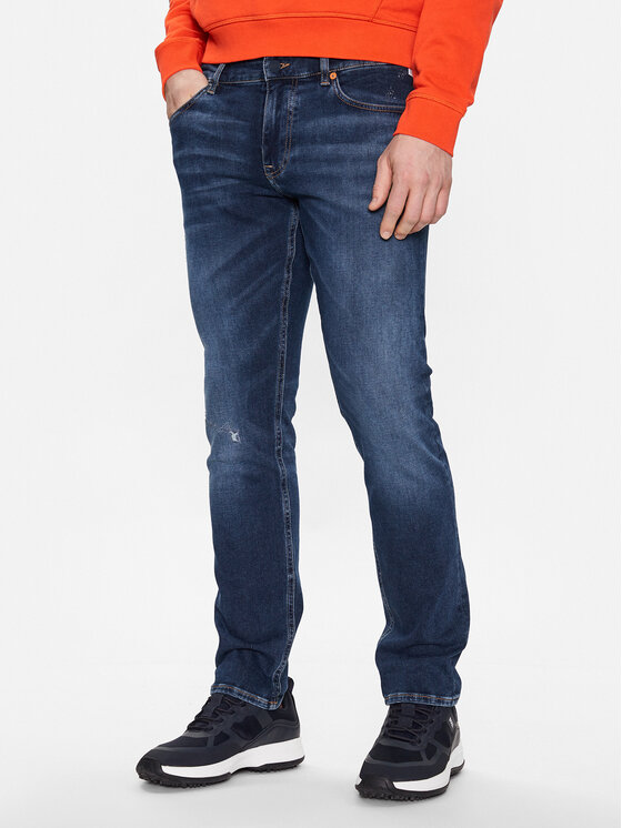 Boss Jeans hlače 50484998 Modra Slim Fit