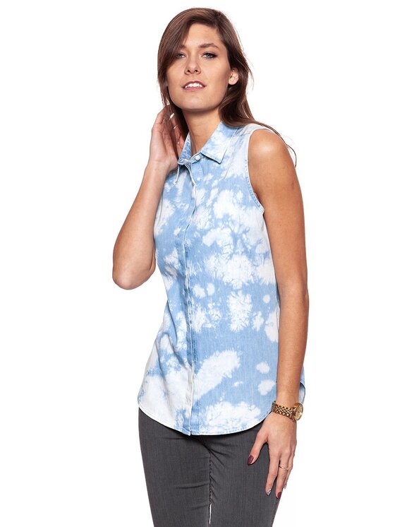 Wrangler Wrangler Camicia FADE BLOUSE Bianco Slim Fit