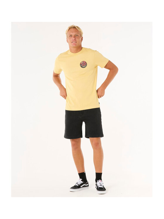 Rip Curl Rip Curl T-Shirt Wettie Passage Icon Tee Żółty Standard Fit