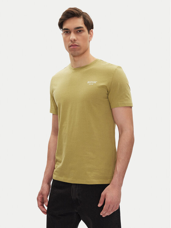 Mustang T-shirt Austin 1016273 Verde Regular Fit, taglia : 3XL