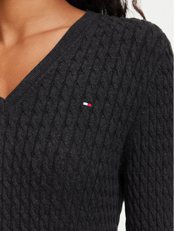 Tommy Hilfiger Tommy Hilfiger Sweter WW0WW44987 Szary ciemny Regular Fit