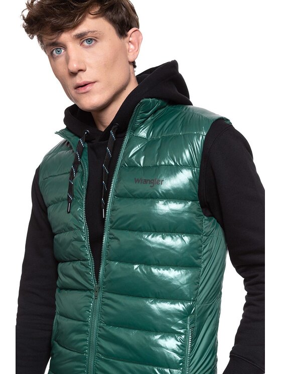 Wrangler Wrangler Smanicato PUFFER VEST Verde Regular Fit