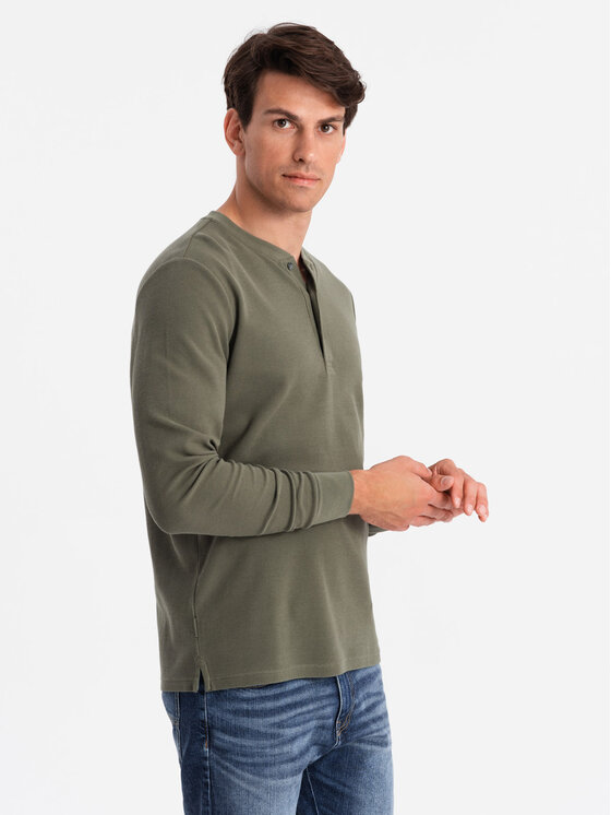 Ombre Ombre Longsleeve OM-LSCL-0120 Khaki Regular Fit