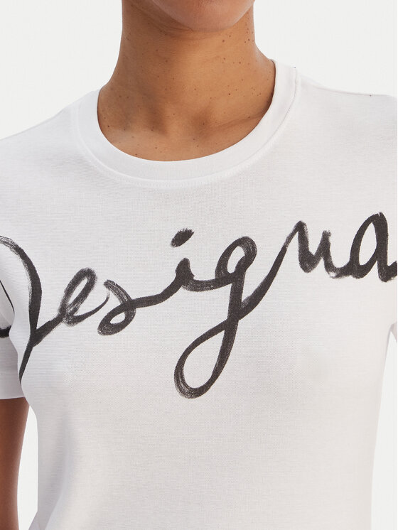 Desigual Desigual T-Shirt 26SWTK07 Biały Regular Fit