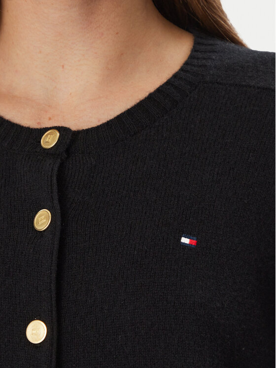 Tommy Hilfiger Tommy Hilfiger Kardiganas WW0WW51439 Juoda Slim Fit