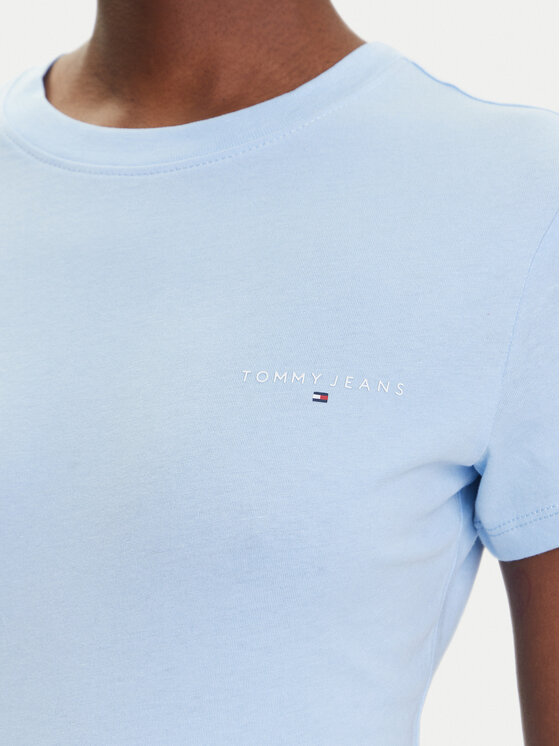 Tommy Jeans Tommy Jeans Póló Linear DW0DW21164 Kék Slim Fit