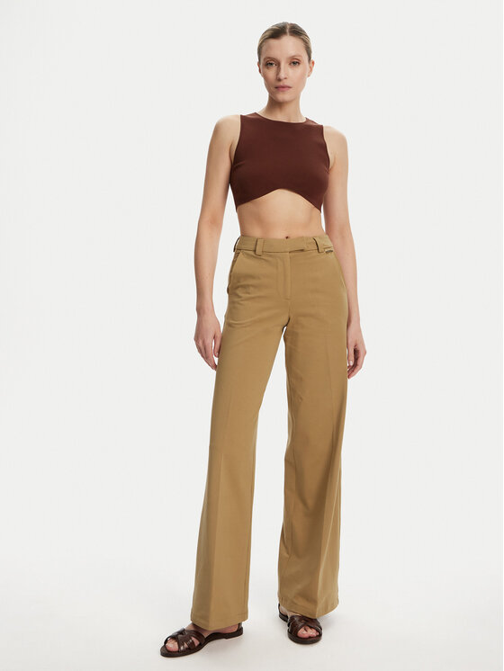Silvian Heach Silvian Heach Hlače Liovica GPP25421PA Bež Wide Leg