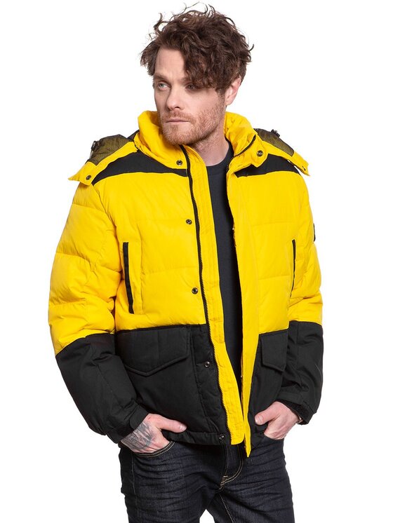 Kurtka zimowa, rozmiar M, Żółty, MID PUFFER JACKET
