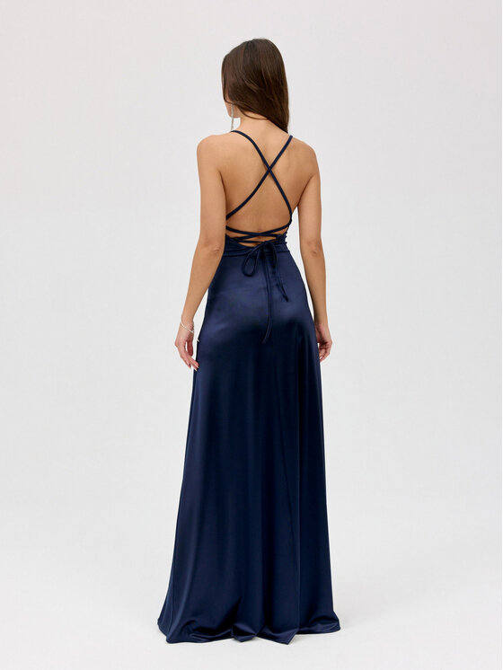 Roco Fashion Roco Fashion Sukienka codzienna Alessandra Granatowy Slim Fit