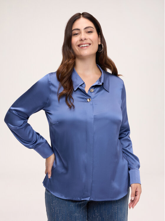 Fiorella Rubino Fiorella Rubino Koszula 5077T001556N024 Turkusowy Regular Fit
