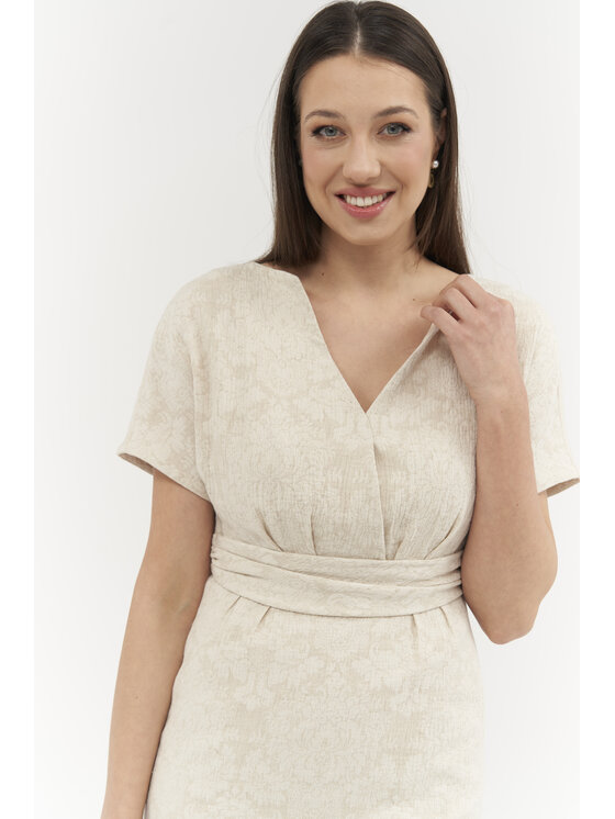 Ciepielewska Ciepielewska Sukienka NINA Beżowy Flattering Fit