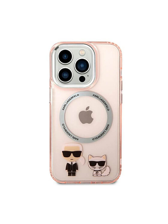 KARL LAGERFELD KARL LAGERFELD Etui na telefon Karl & Choupette Aluminium MagSafe Różowy