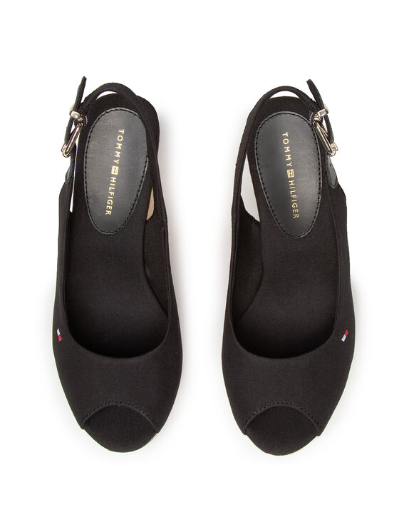 Tommy Hilfiger Tommy Hilfiger Espadrilky Iconic Elena Sling Back Wedge FW0FW04789 Černá