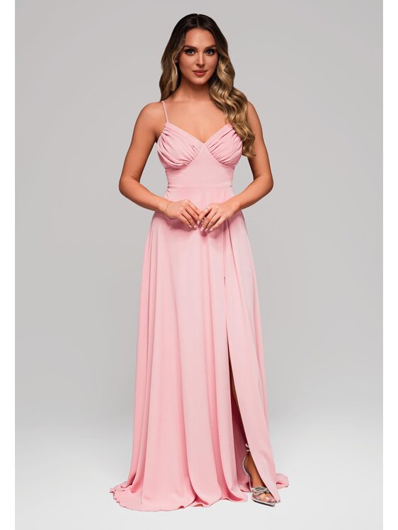 Ombre Ombre Sukienka wieczorowa LA-OM-DLR118 Różowy Regular Fit