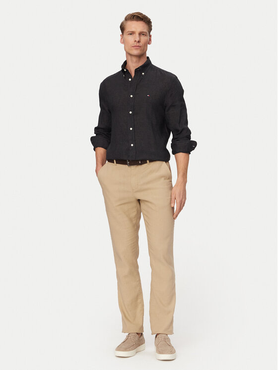 Tommy Hilfiger Tommy Hilfiger Marškiniai MW0MW41530 Juoda Regular Fit