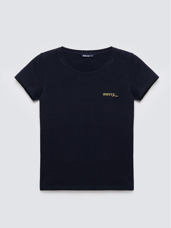 BIG STAR BIG STAR T-Shirt MERRA Granatowy Basic Fit