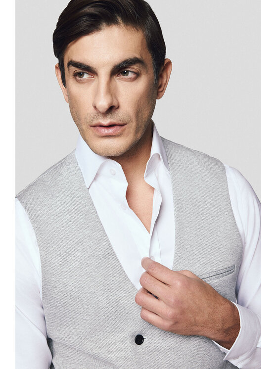 Lancerto Lancerto Kamizelka Villasor KA131125000005 Szary Slim Fit