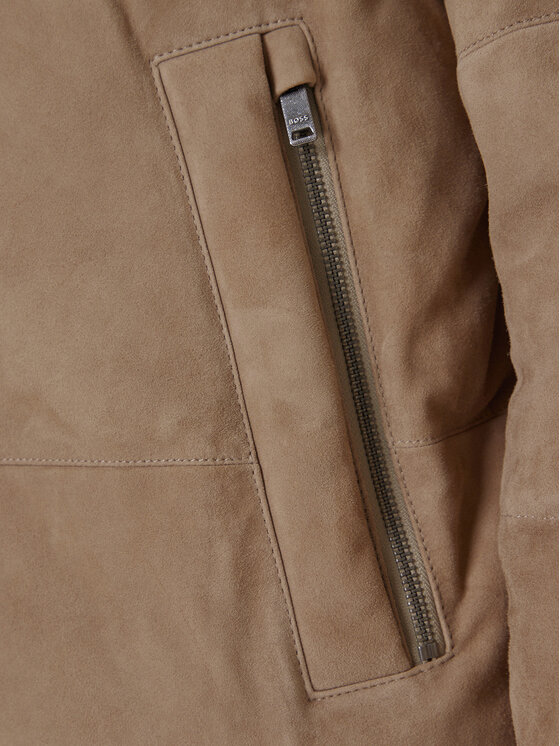 BOSS BOSS Lederjacke Jocamp 50547546 Beige Relaxed Fit