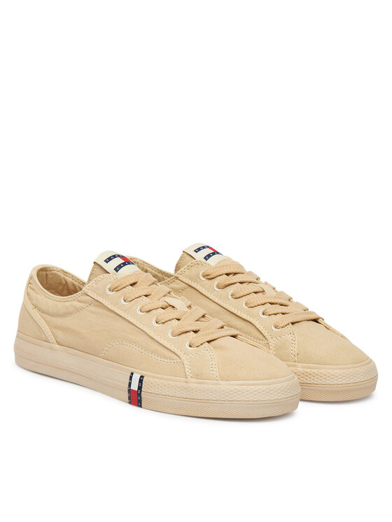 Tommy Jeans Tommy Jeans Sneakers aus Stoff Archive Vulc Y2K Washed Canvas EN0EN02957 Beige