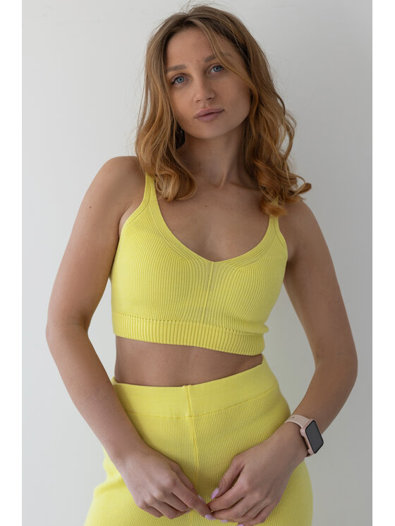 Fobya Fobya Top F2032 Żółty Basic Fit