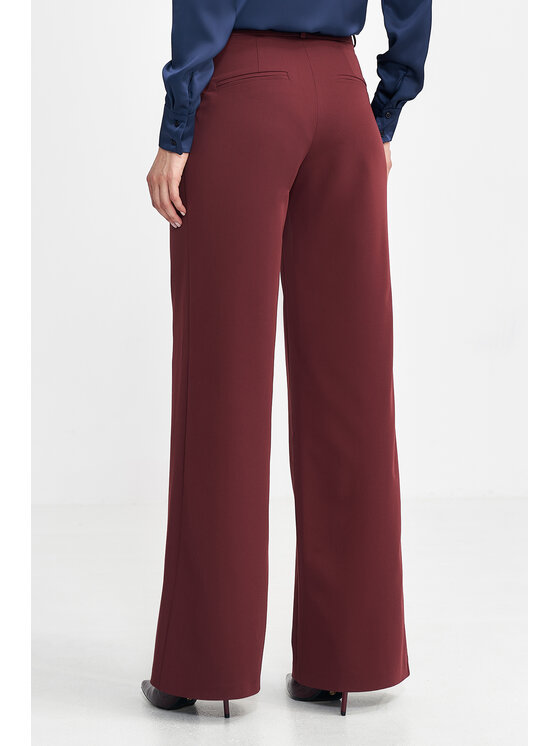 NIFE NIFE Kalhoty z materiálu SD102 Bordó Relaxed Fit