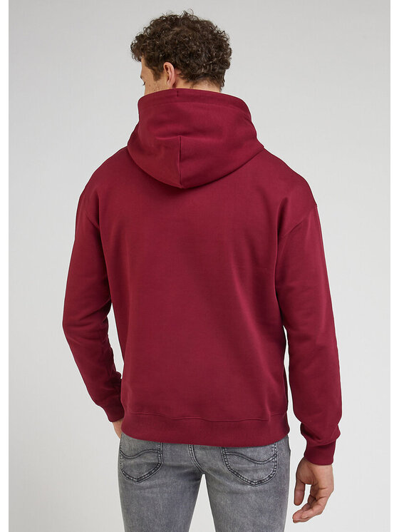Lee Lee Bluza VARSITY HOODIE Czerwony Loose Fit