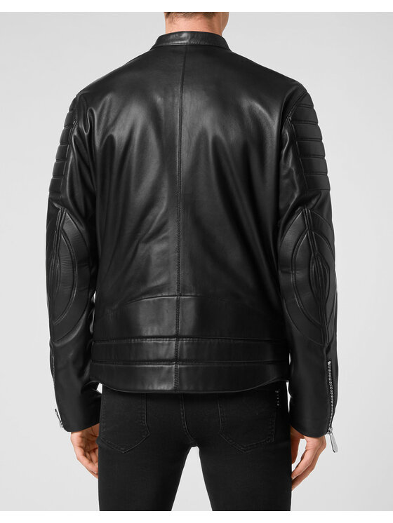 PHILIPP PLEIN PHILIPP PLEIN Podpiętki skórzano-lateksowe 3143 Czarny Slim Fit