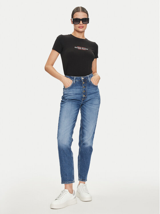 Guess Guess Τζιν W4YA0Q D5DD4 Σκούρο μπλε Carrot Fit