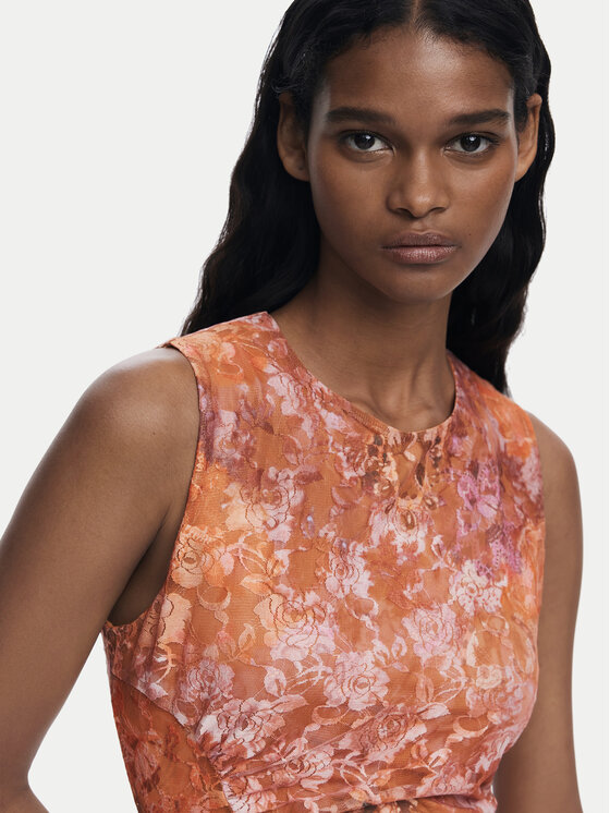 Desigual Desigual Coctailkleid Lua 25WWVK26 Orange Slim Fit