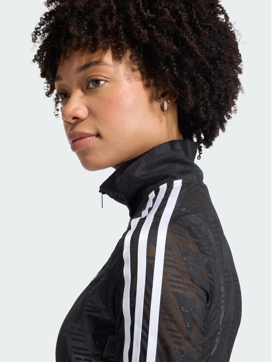 adidas adidas Bluza FIREBIRD CLASSIC LACE Czarny Slim Fit