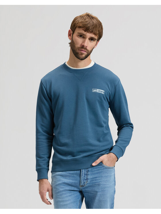 Lee Lee Bluza SMALL LOGO SWS Niebieski Regular Fit