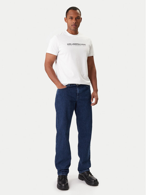Karl Lagerfeld Jeans Karl Lagerfeld Jeans Tricou B1M17063 Alb Regular Fit