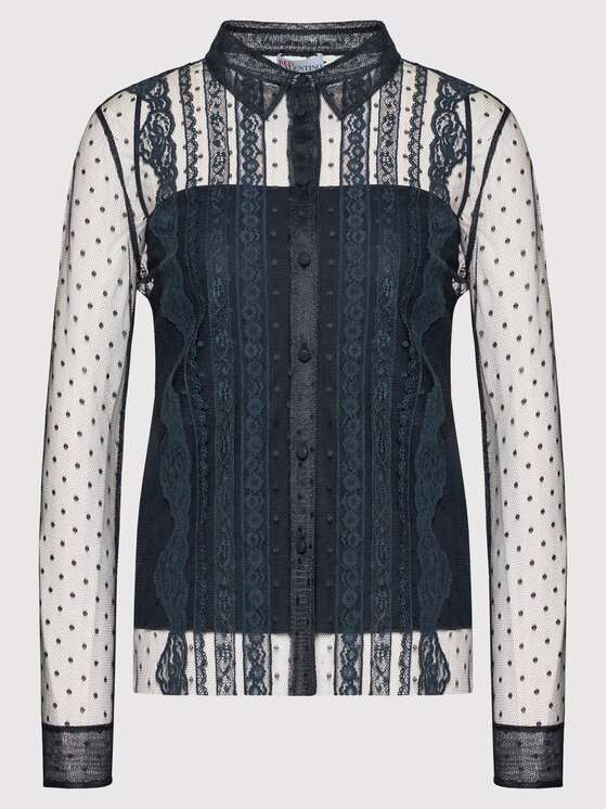Red Valentino Red Valentino Cămașă WR0AB03Z Negru Regular Fit