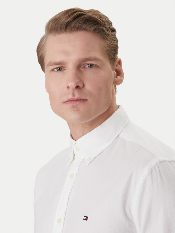 Tommy Hilfiger Tommy Hilfiger Koszula MW0MW42442 Biały Slim Fit