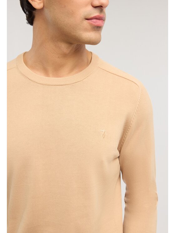 Trussardi Trussardi Sweter M0598000064N012 Kremowy Regular Fit
