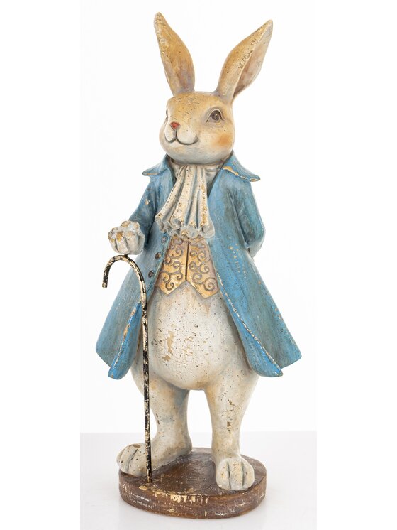 MIAhome MIAhome Figurka królik w płaszczu Niebieski