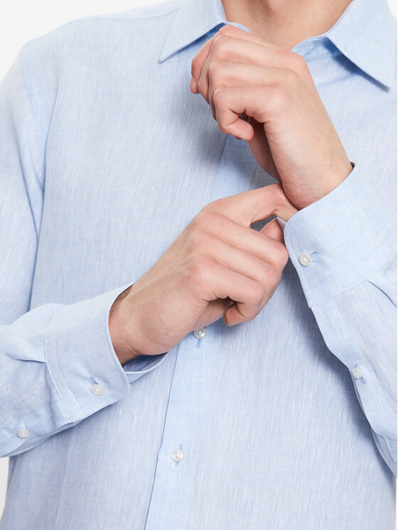 BOSS Boss Koszula 50490234 Błękitny Slim Fit