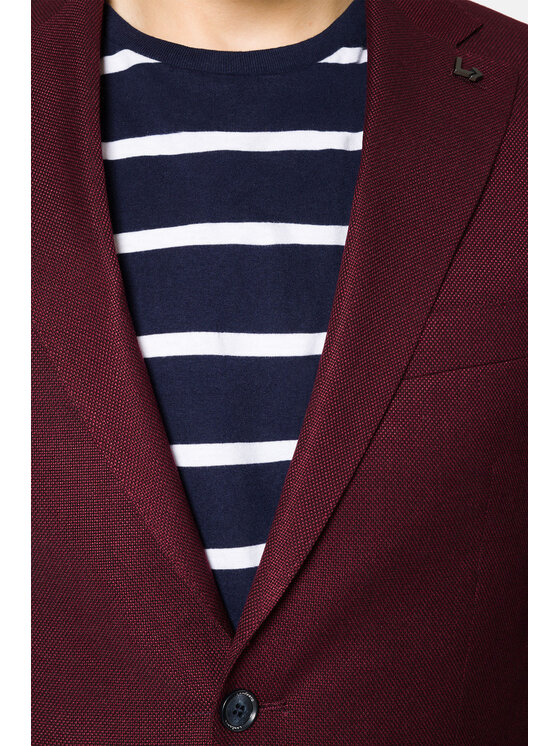 Lancerto Lancerto Garnitur GA073123000002 Bordowy Slim Fit