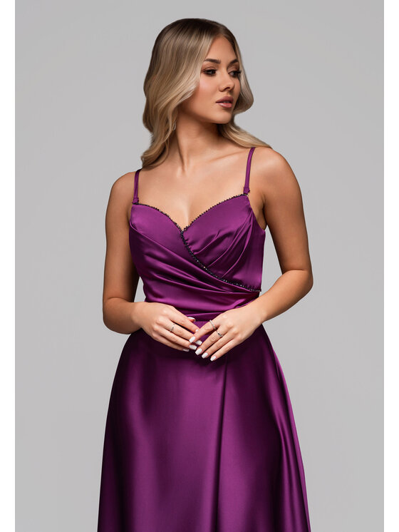 Ombre Ombre Sukienka wieczorowa LA-OM-DLR267 Fioletowy Regular Fit