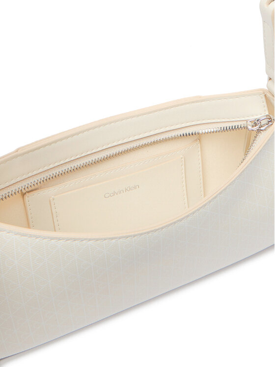 Calvin Klein Calvin Klein Kabelka Emblem Aop Small Shoulder Bag LV04F3324G Écru