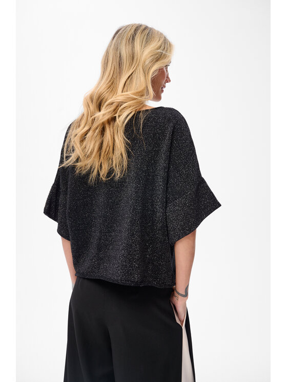 blue shadow blue shadow Sweter Meer Czarny Regular Fit