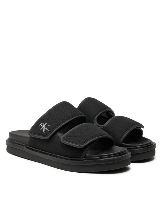 Calvin Klein Jeans Calvin Klein Jeans Şlapi Double Bar Sandal Mtl YM0YM01020 Negru
