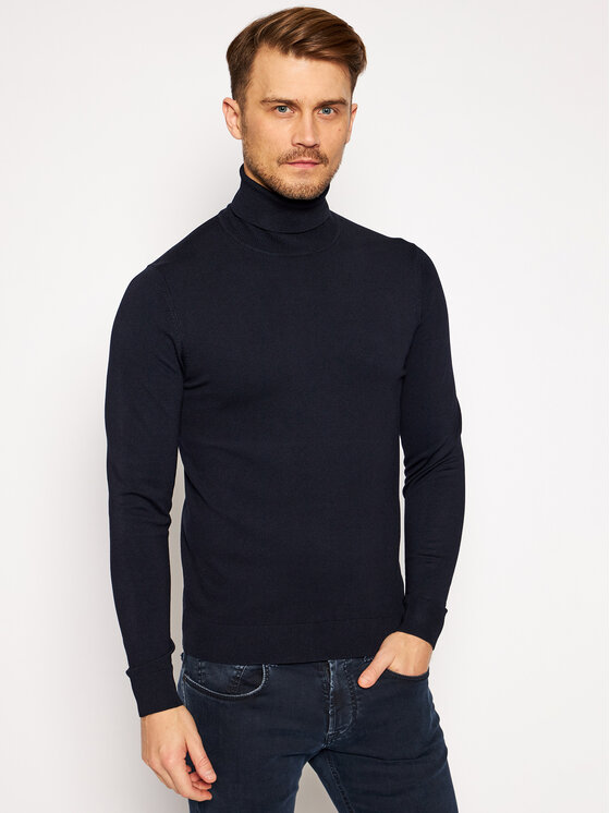 John Richmond John Richmond Rollkragenpullover Hoodwinked UMA20122-B Dunkelblau Regular Fit