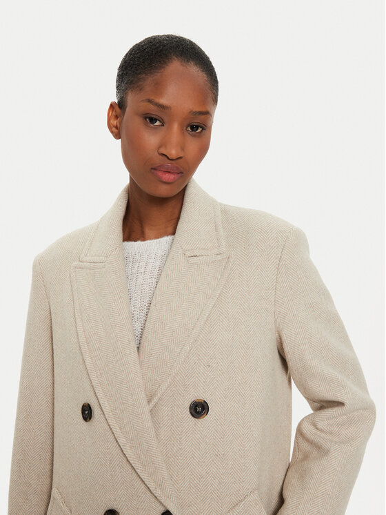 Marella Marella Cappotto di lana Acacia 2423016014 Beige Regular Fit