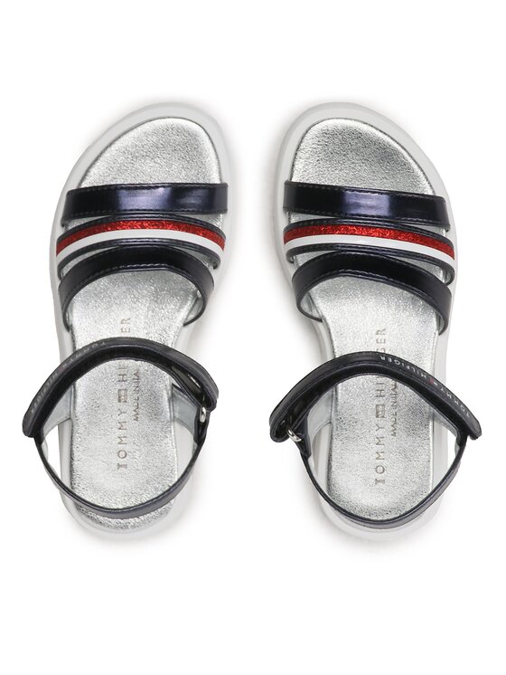 Tommy Hilfiger Tommy Hilfiger Sandały Stripes Velcro T4A2-32771-1372 M Granatowy