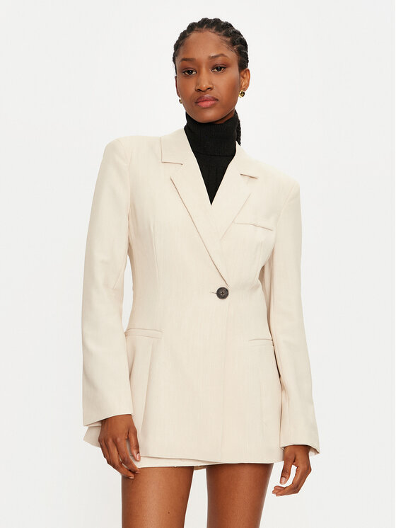 Vero Moda Vero Moda Sakko Troian 10327345 Écru Slim Fit