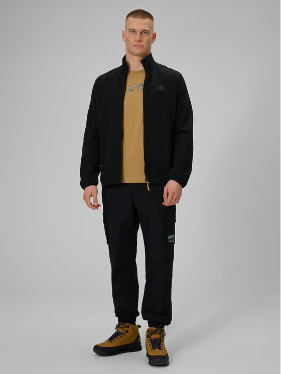 4F 4F Spodnie materiałowe MISSION READY Czarny Regular Fit